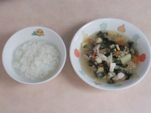 ９～１１か月 おかゆ 魚と野菜の炊き合わせ