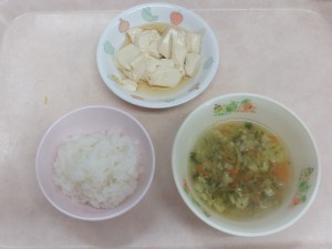 離乳食 おかゆ 豆腐のだし煮 野菜スープ