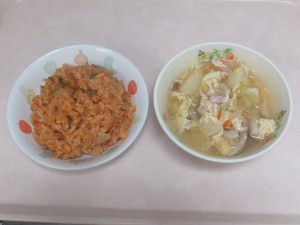 幼児食 チキンライス 野菜スープ