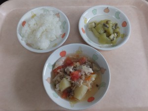 離乳食 おかゆ 煮魚と野菜煮 キウイのコンポート