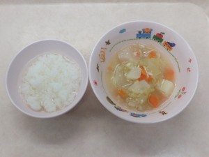 離乳食 軟飯 野菜スープ
