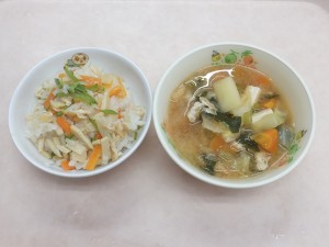 幼児食 たけのこご飯 春野菜の味噌汁