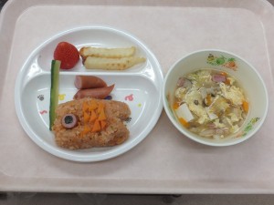 幼児食 こいのぼりランチ レタススープ