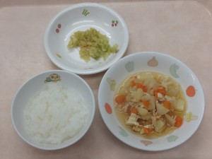 離乳食 なんはん 肉じゃが風 キャベツのおひたし