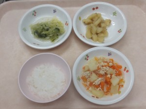 離乳食 なんはん 高野豆腐の卵とじ キャベツの柔らか煮 煮バナナ