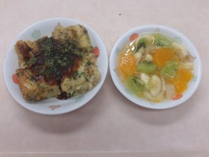 幼児食 お好み焼き フルーツポンチ