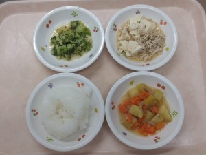 離乳食1 なんはん 豆腐のそぼろ煮 ブロッコリーのうま煮 根菜の炊き合せ