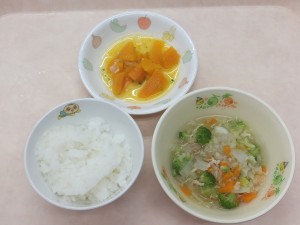 離乳食2 なんはん 野菜スープ かぼちゃのうま煮