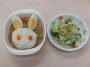 幼児食 うさぎさんカレー ドレッシング和え 