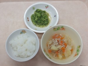 離乳食2 なんはん ひき肉と野菜のスープ煮 ブロッコリーのうま煮