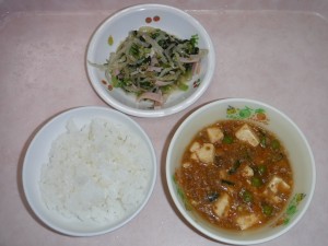 幼児食 ご飯 マーボー豆腐 もやしのナムル