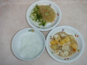 離乳食 なんはん 根菜と豆腐の炊き合わせ ブロッコリーのぽってり煮 切干大根の柔らか煮 