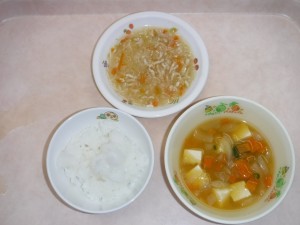 離乳食 なんはん 具沢山みそ汁 キャベツの煮浸し