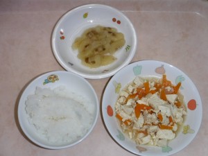 離乳食 なんはん いり豆腐 煮バナナ