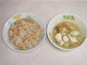 離乳食 なんはんチャーハン 野菜スープ