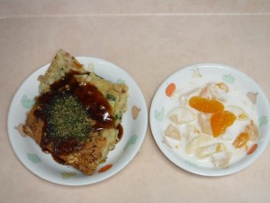 幼児食 お好み焼き フルーツヨーグルト