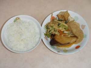 幼児食 ご飯 魚と野菜の味噌煮 千草和え