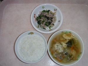 幼児食 ご飯 肉団子スープ ナムル