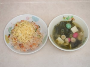 幼児食 鮭寿司 清まし汁