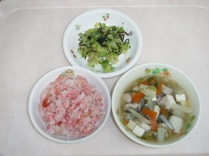 幼児食 梅ちりめんご飯 のっぺい汁 即席漬け