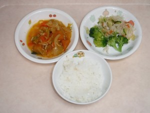 離乳食1 ご飯 野菜とちりめんの煮物 甘酢和え ブロッコリー