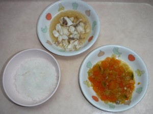 離乳食 3倍がゆ 煮魚 野菜の柔らか煮