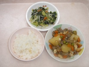 幼児食 ご飯 肉じゃが ごま酢和え