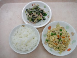 幼児食 ご飯 いり豆腐 もやしのナムル