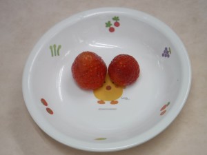 保育所で収穫したいちごです