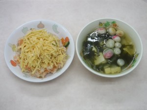 幼児食 鮭寿司 清まし汁
