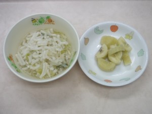 離乳食2 五目うどん 煮バナナ