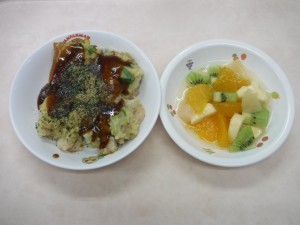 幼児食 お好み焼き フルーツポンチ