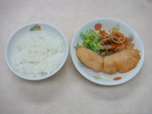 幼児食 ご飯 魚のムニエル コールスロー スパゲティソテー