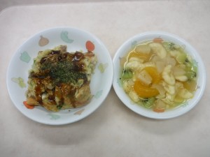 幼児食 お好み焼き フルーツポンチ