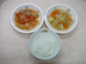 離乳食 なんはん 魚のトマト煮 野菜の炊き合せ
