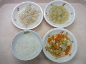 離乳食1 なんはん 野菜のうま煮 大根のそぼろ煮 煮バナナ