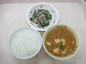 幼児食 ご飯 マーボー豆腐 もやしのナムル