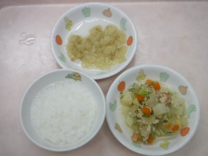 離乳食1 なんはん 五目煮 煮バナナ