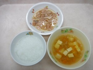 離乳食2 5倍がゆ 煮魚 野菜スープ