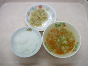離乳食1 なんはん 野菜スープ 煮バナナ