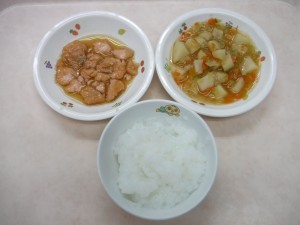 離乳食 5倍がゆ 煮魚 じゃが芋と野菜の煮物