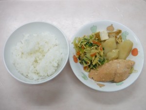 幼児食 ご飯 魚の味噌煮 千草和え