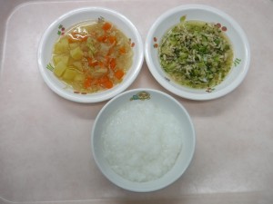 離乳食 5倍がゆ ブロッコリーのそぼろ煮 野菜煮 さつま芋の甘煮