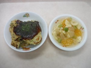 幼児食 お好み焼き フルーツポンチ 